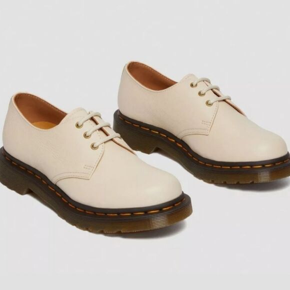 🩵NIB Dr. Martens Parchment Beige Virginia Leather 1461 Oxfords Size 10 - Picture 1 of 16
